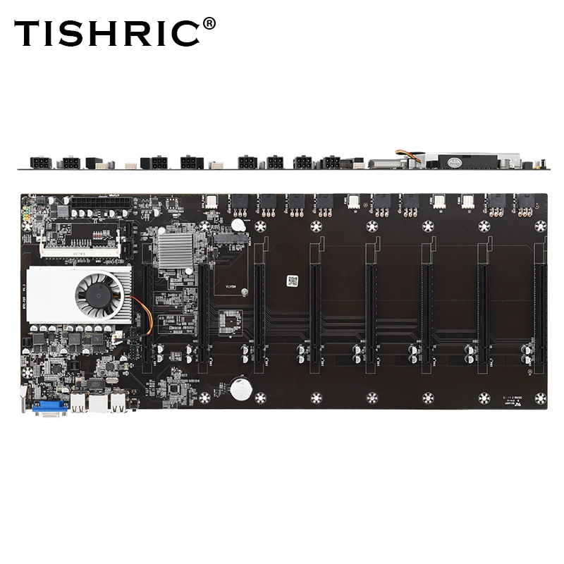 TISHRIC BTC-T37 профессиональная майнинговая материнская плата Бортовая Procrssor 8 * PCIE 16X