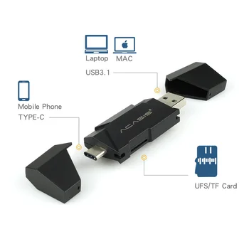 

Acasis UFS Card Reader USB 3.1 Type C to UFS Micro SD TF Adapter Memory Card Smart Reader for Mobile Macbook Laptop Accessories