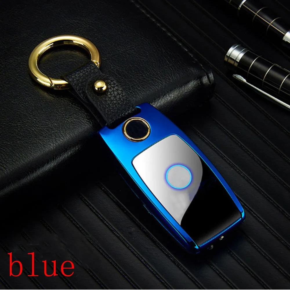 USB Зажигалка освещение светодиодный экран Ключ Пряжка - Цвет: blue
