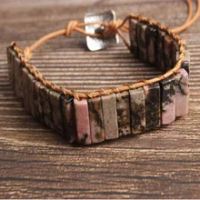 LanLi натуральные украшения черная линия Красные линии камень кубовидный вязаный браслет для мужчин и женщин давая подарки и самоиспользование