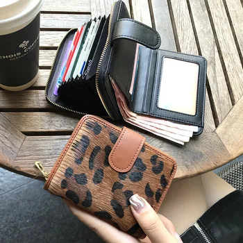 

Horse hair purse women's short compact card case one exquisite high-end 2020 new fashion multi-card leather