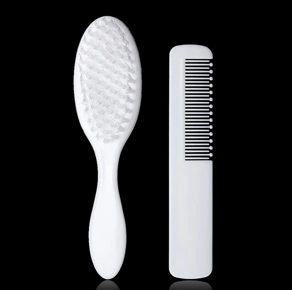 

2pcs/set Cute Baby Boy Girl Kids Gentle Soft Hair Brush Portable Baby Comb Headwear Infant Plastic Comb Head Massager Dropship