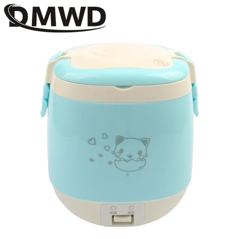 DMWD 1.5L Мини электрическая рисоварка портативная кухонная Пароварка многофункциональный контейнер для еды суп горшок Подогрев Ланч-бокс 1-3 человек