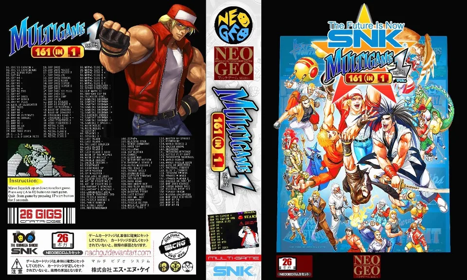新しいaes 161 1バージョンで2.1ゲームカートリッジとshockbox