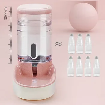 

3.8L Pet Dog Automatic Feeders Small Size Large Capacity Cat Dog Water Feeder with Non-slip base Pet Food Container