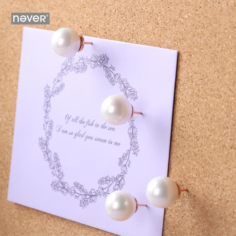

Never Pearl Head Piece Push Pins Soft Board Pins Thumb Tacks Girls Gift Stationery Office Accessories Supplies Never Stationery