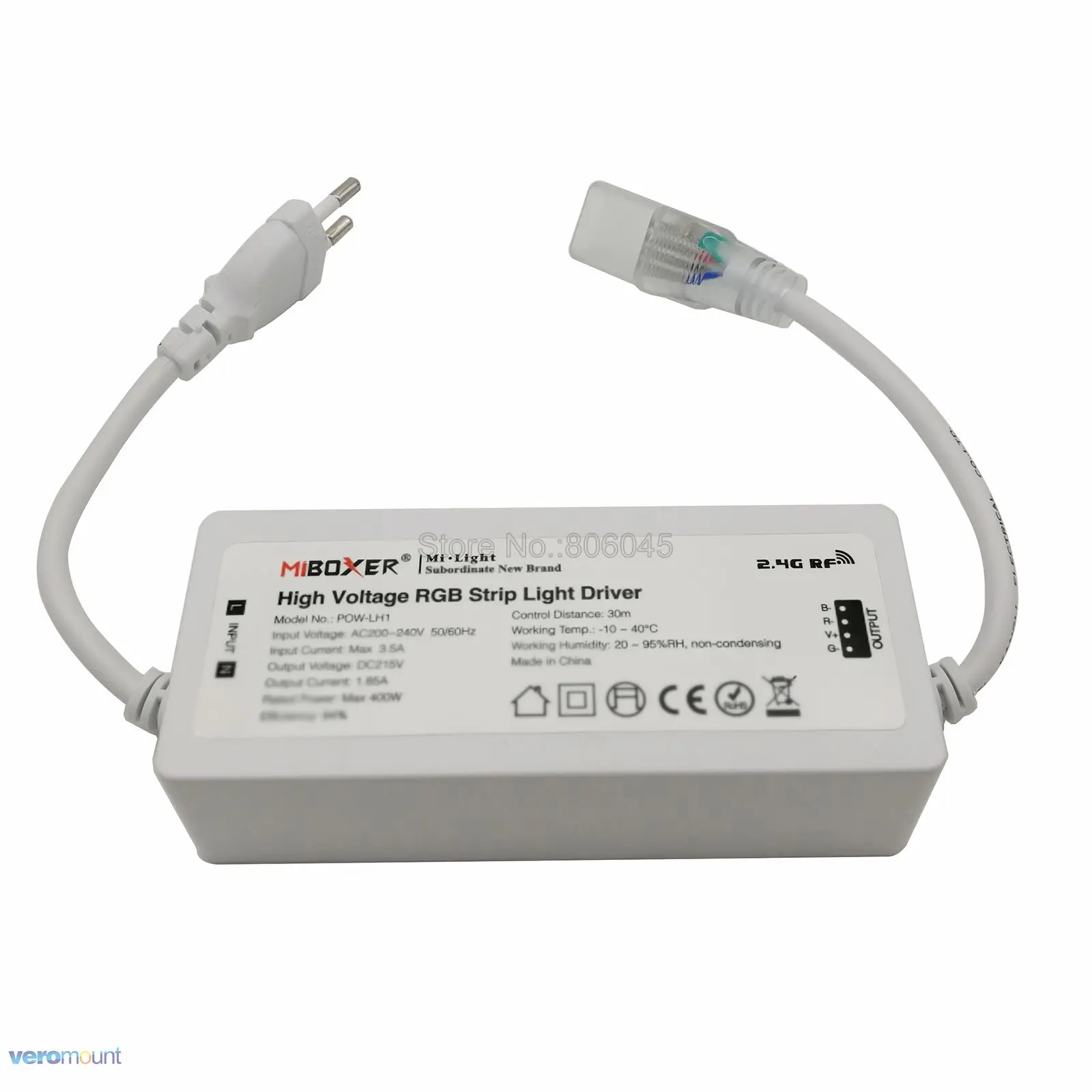 MiBOXER POW-LH1 высокого напряжения RGB Светодиодные полосы света драйвер вход AC220V выход DC215V Макс. 400 Вт Поддержка 2,4 г дистанционное/Alexa управление