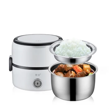 

Portable Electric Heating Lunch Box Steamer Rice Cooker Stainless Steel Bento Box Multifunction automatic Food Container