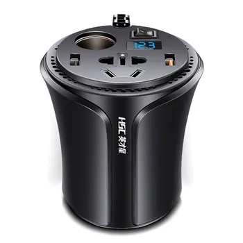 

Portable Mini Cup Shape Car Charger Car Power Inverter Cigarette Lighter Socket Splitter with Independent Switch