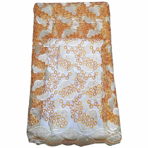 white New African Beaded Lace Fabric French Tulle Voile Lace Fabric with Pearls Nigerian Lace Fabric For Wedding Party - Цвет: white
