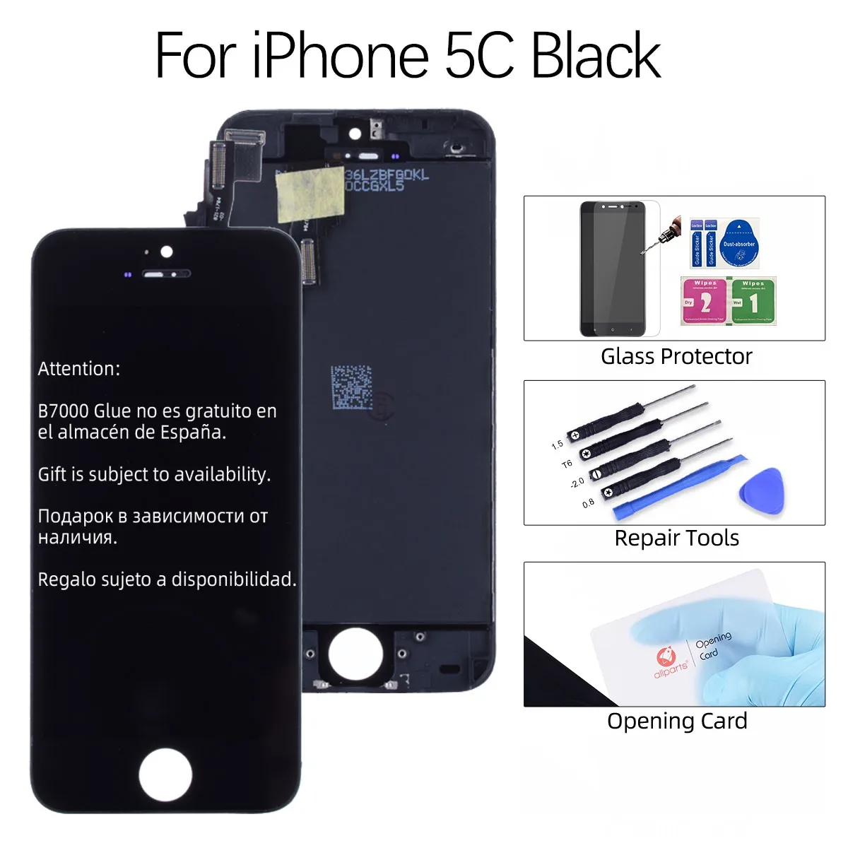 Black for 5C AAA OEM Дисплей для iPhone 5S LCD в сборе с тачскрином на рамке For iPhone 5 LCD for iPhone 4 4S 5C черный белый - Цвет: Black for 5C