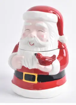 

Ceramic creative piggy European style Ceramic storage tank Christmas gift can candy coarse grain Santa Claus grandpa props dies