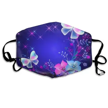 

MJIUINBD Cute Purple Butterfly Print Face Shield Dust Face Shield for Dust Mouth Shield Anti-Dust Shield Adjustable Earloop Face