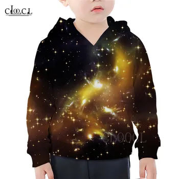 

Hoodies For Boys Girls Space Stars Hooded Sweatshirts Kids 3D Print Outer Space Starry Sky Children's Casual Streetwear Hoodie
