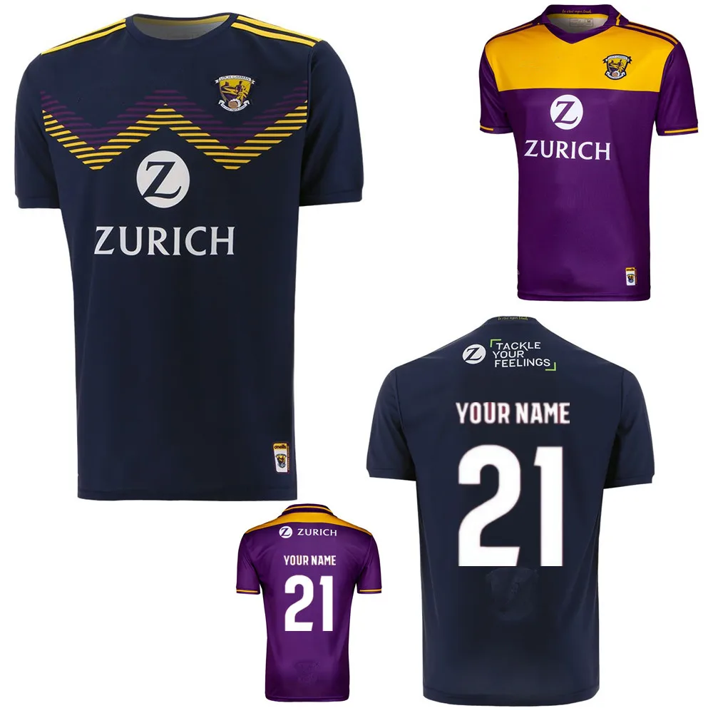 Футболка с надписью Wexford GAA 2 в полоску для дома из Ирландии 2022 | Спорт и