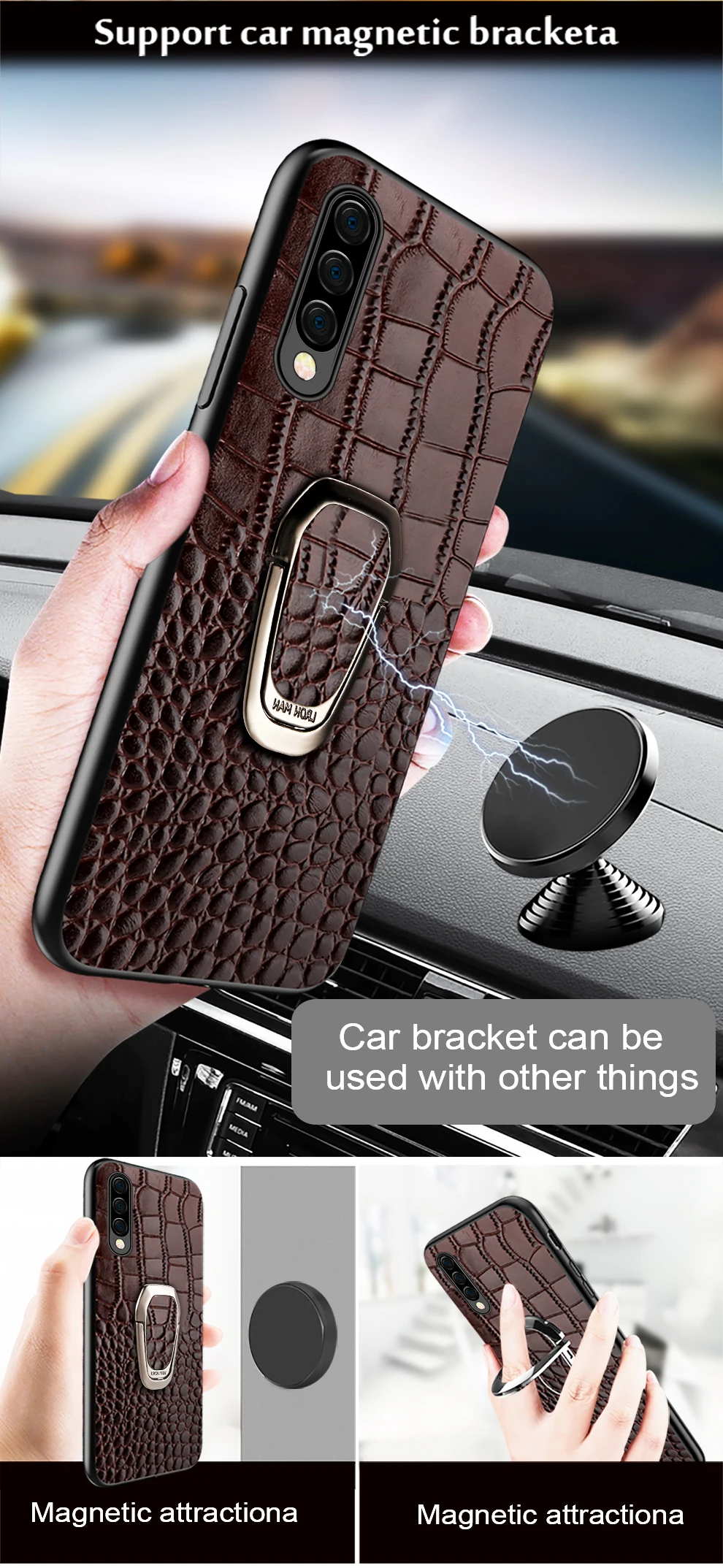 De Luxo Textura de Crocodilo Case Telefone móvel Para For samsung galaxy A50 A70 A40 A20 Note 8 9 10 S8 S9 S10 plus phone caser