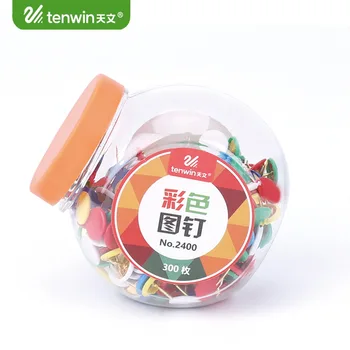 

300 pcs/lot Color Metal Thumbtacks Cork Boards Drawing Pins Push Pin Map Stationery Pin For Decoration Office Binding Supplies