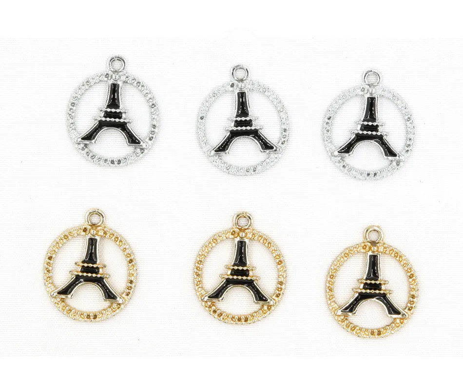 10 шт. металлическая подвеска в виде железной башни серьги золотого цвета DIY