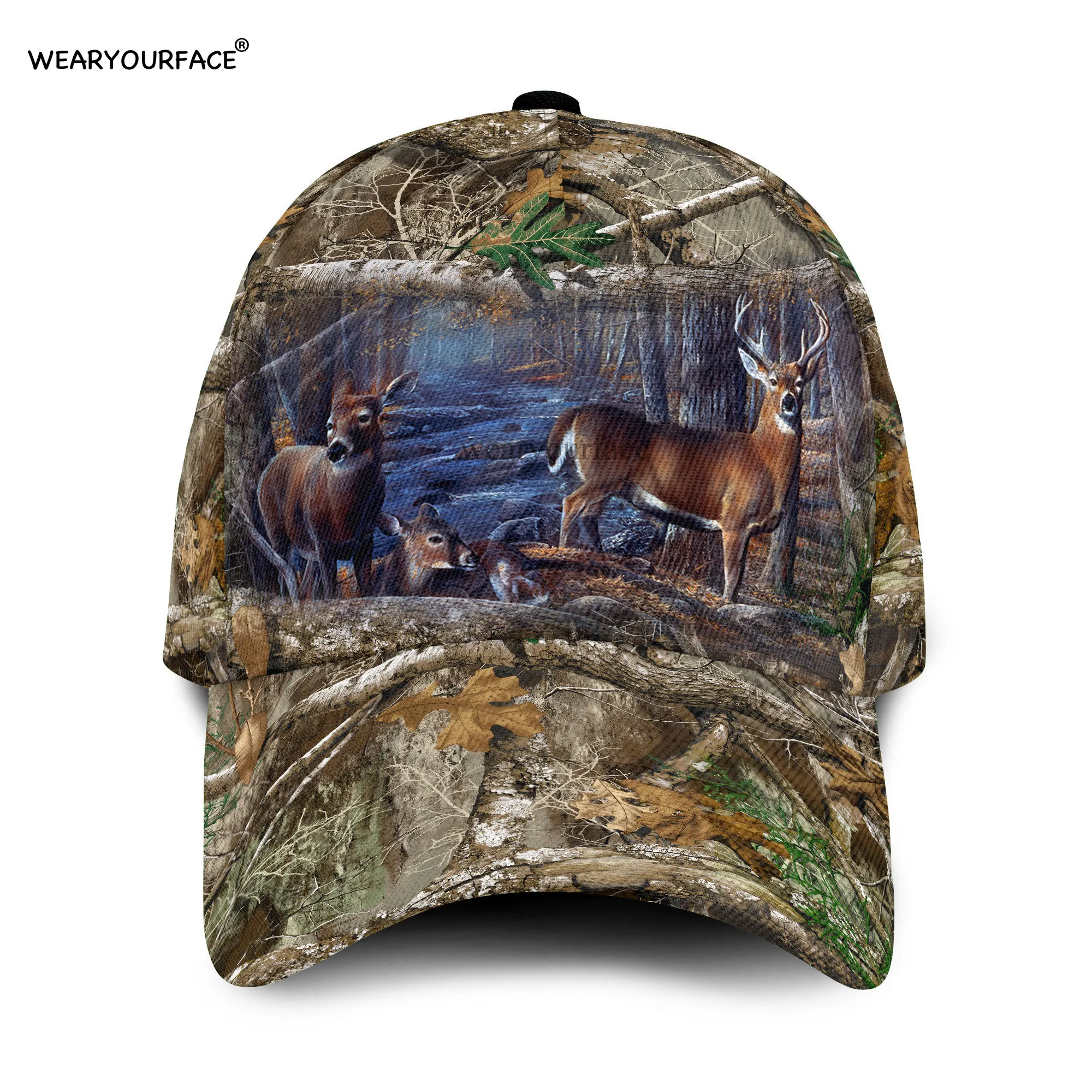 

Deer Hunting Wildlife 3D All Over Printed Snapback Hat Men Women Adult Hip Hop Headwear Outdoor Sun Visor Baseball Cap