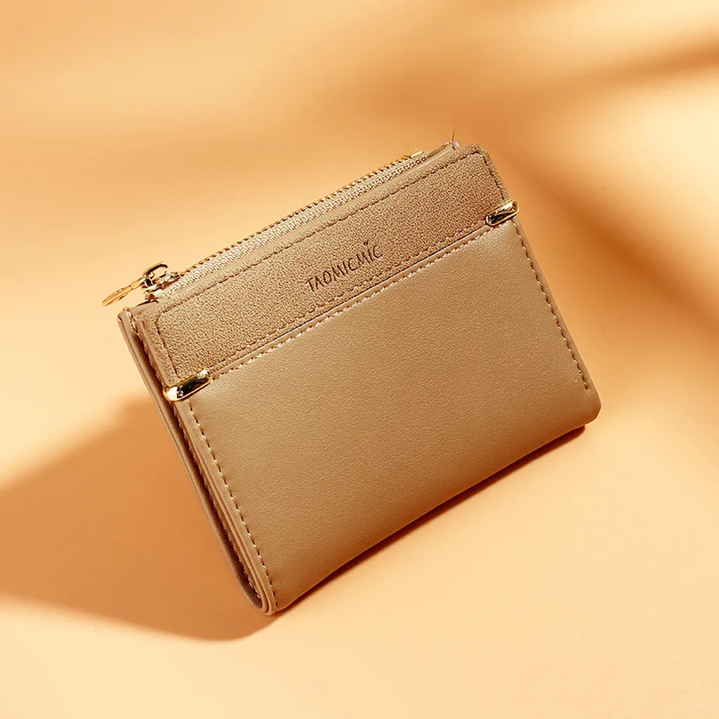 khaki Allet, женские,, женские короткие кошельки, Мини кошельки для денег, маленькие, складные, из искусственной кожи, женский кошелек, держатель для карт#4 - Цвет: khaki