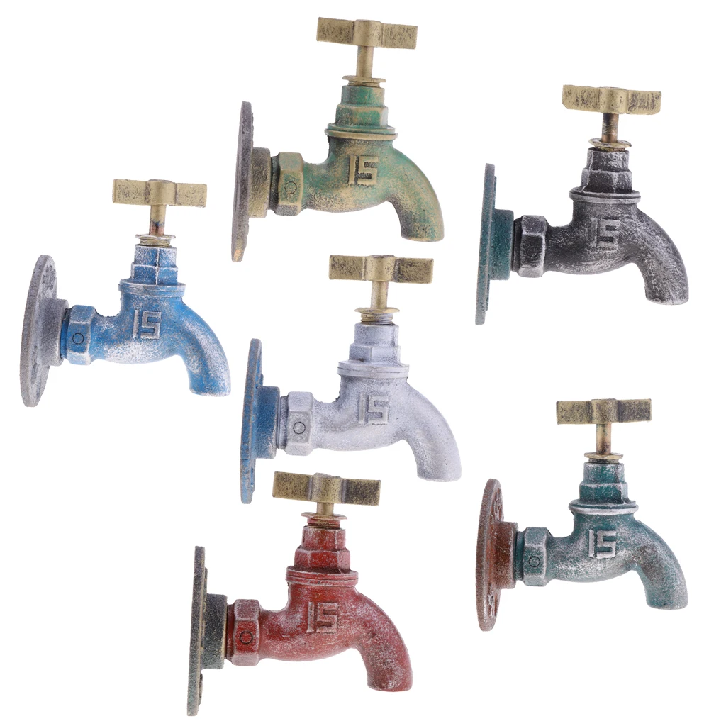 Vintage Retro Spigot Handle Knob Shaped Coat Robe Hook Metal Wall Mount Kitchen Bathroom Decor