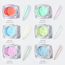 

6 Colors Nail Art Powder Mirror Pigment Shimmer Powder