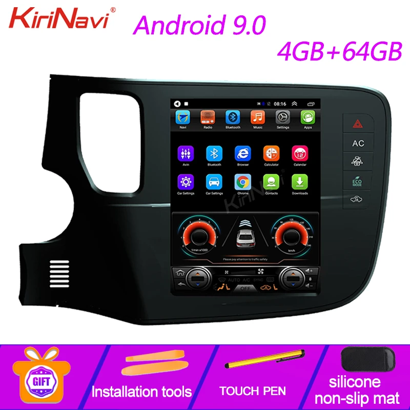 Автомагнитола KiriNavi с сенсорным экраном 1 din Android 9 0 10 4 дюйма GPS навигация для Mitsubishi