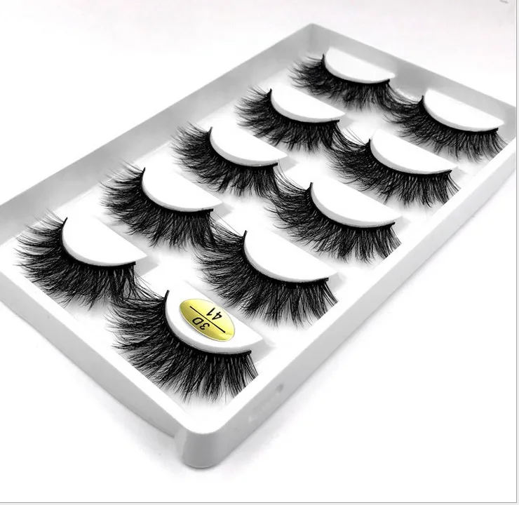 New 5 Pairs 3D Mink Hair False Eyelashes Wispy Fluffy Long Lashes Natural Eye Makeup Tools Faux Eye Lashes Maquiagem Wholesale