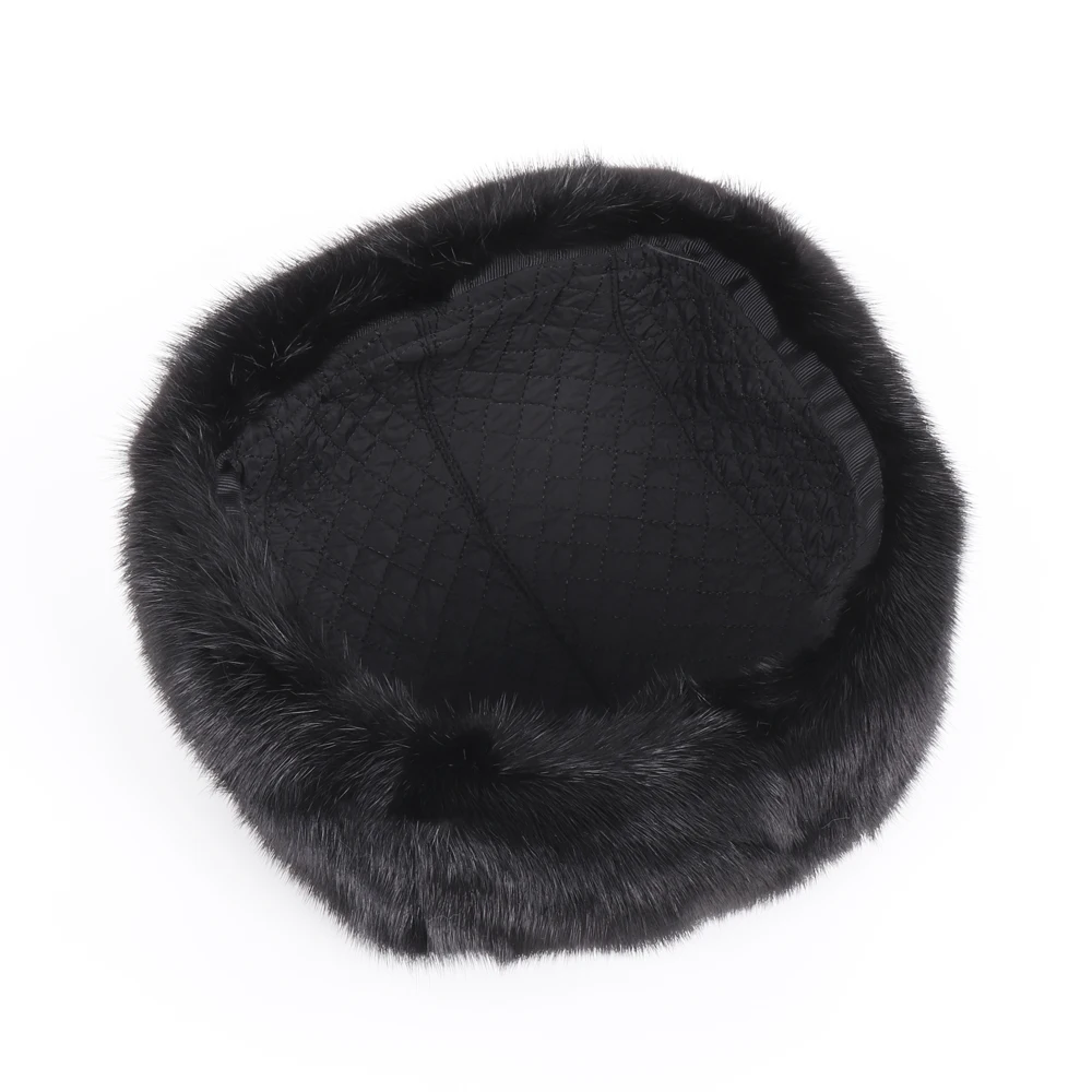 New Winter Russian Men Real Mink Fur Bomber Hats Male Warm Natural Mink Fur Hat Luxury Man Real Sheepskin Leather Cap
