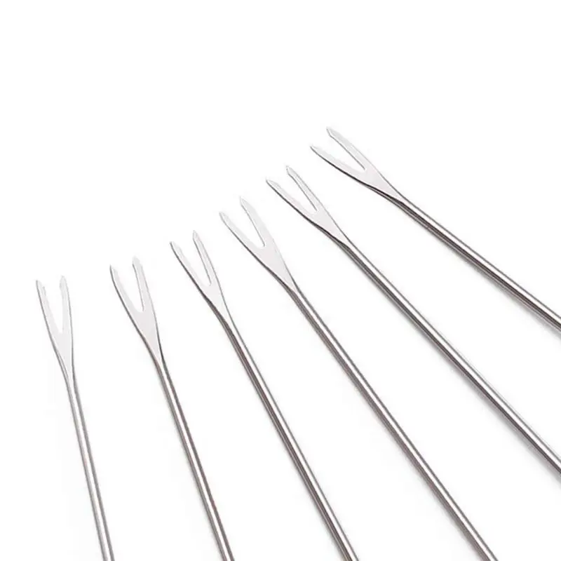 9pcs/set Stainless Steel Barbecue forks Reusable BBQ Tools Outdoor Camping Roasting Sticks Barbecue Accessories H7EA