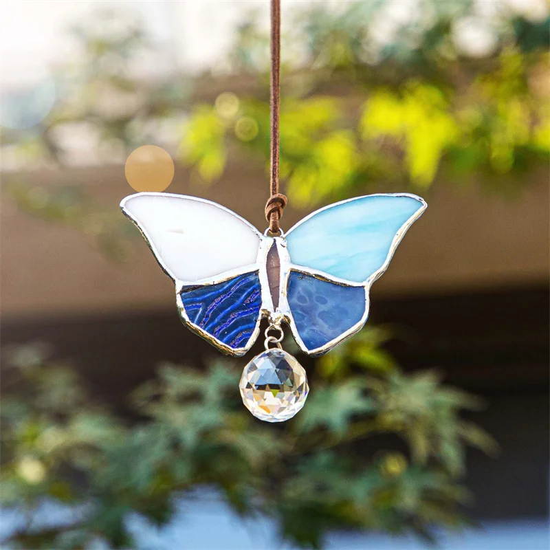 Suncatcher – pendentif papillon suspendu en cristal, couleur argent,  arc-en-ciel, attrape-soleil prisme, ornement en verre, décoration  artisanale de jardin pour la maison - AliExpress