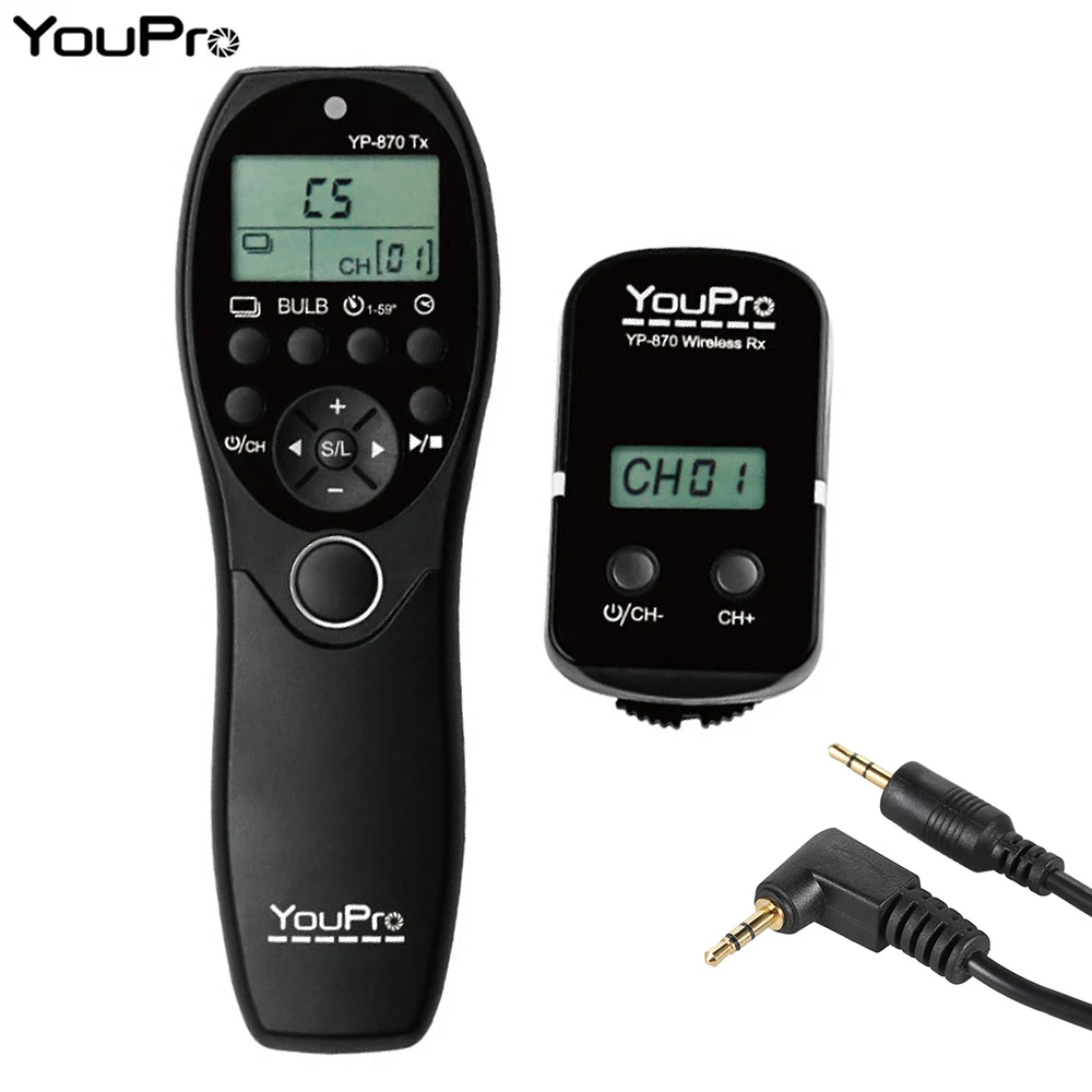 Youpro Yp870 E3 2.4g Wireless Remote Control Lcd Timer Shutter Release
