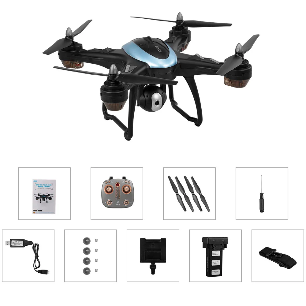 LH-X38G gps мини-Дрон с камерой 1080 P/4 K Wi-Fi FPV дистанционные игрушки складной автоматический контроль высоты RC Квадрокоптер - Цвет: blue 1080P FPV