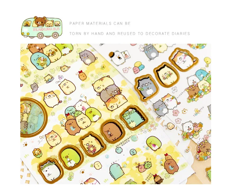 20 sets/lot Kawaii Stationery Stickers Easy bear series Decorative Mobile Stickers Scrapbooking DIY Craft Sticker