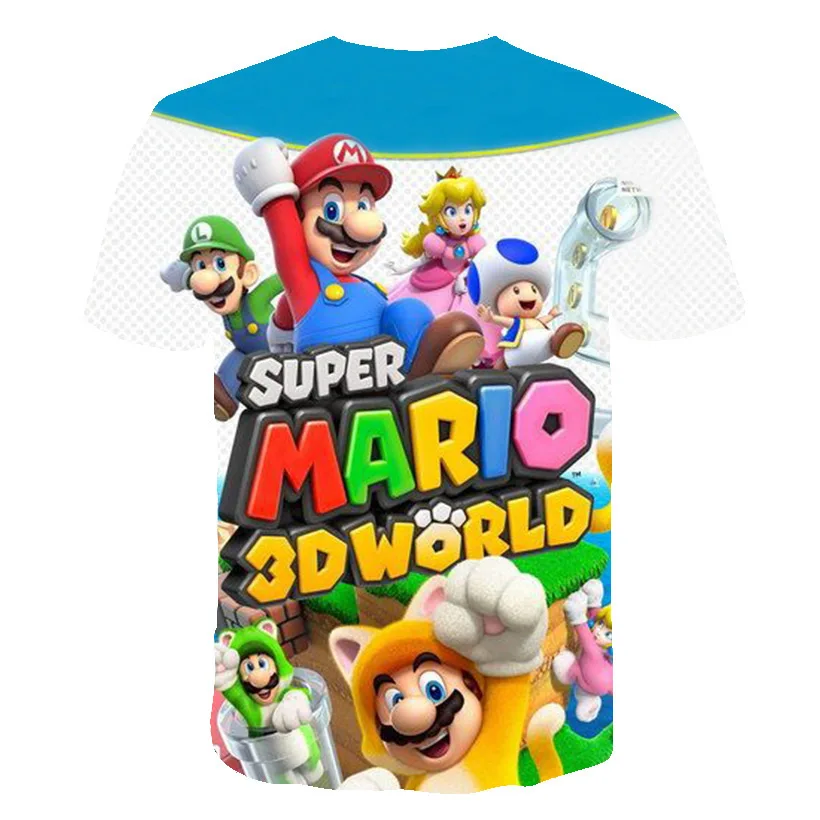 Детская футболка с изображением героев мультфильма «Super Mario Bros Mashup» топ с изображением грибов, Королевство Луиджи, Нинтендо, гик, итальянский стиль, простые комбинированные футболки для мальчиков и девочек