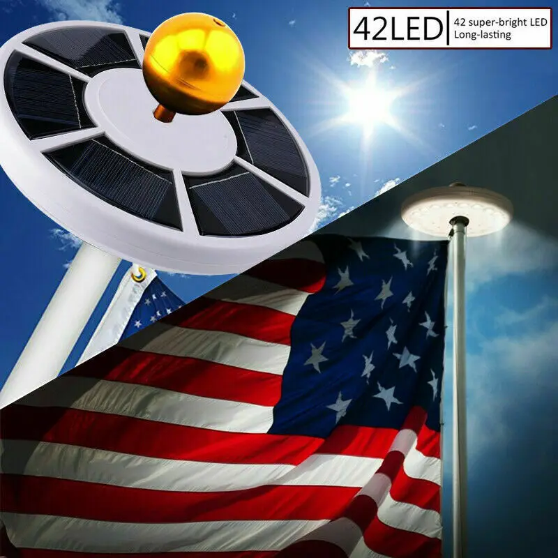 

Night Outdoor Downlight 42 LED Solar Flag Pole Lights Waterproof Flagpole Lamp