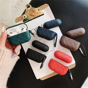 

Weave Texture TPU Case For Airpods Pro Fashion Dark Green Color Slim Soft Earphone Protective Acessories For Airpods Pro Box