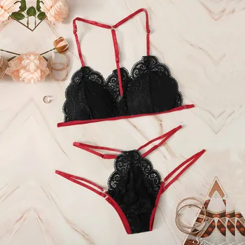 

Female Bras Sexy Lace Bra And Panty Set Ladies Intimate Underwear Lingerie Bralet For Women Push Up Garter Brief Cotton Panties