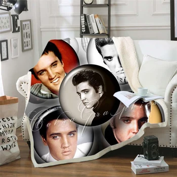

Fashion Elvis Presley 3d printed fleece blanket for Beds Hiking Picnic Thick Quilt Fashionable Bedspread Fleece Fashion Blanket