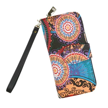 

HGCBB Bohemian Canvas Wallet Women Unique Vintage Purse Woman 2020 Print Clutch Bag Double Layer Zipper Hasp Womens Wallets New