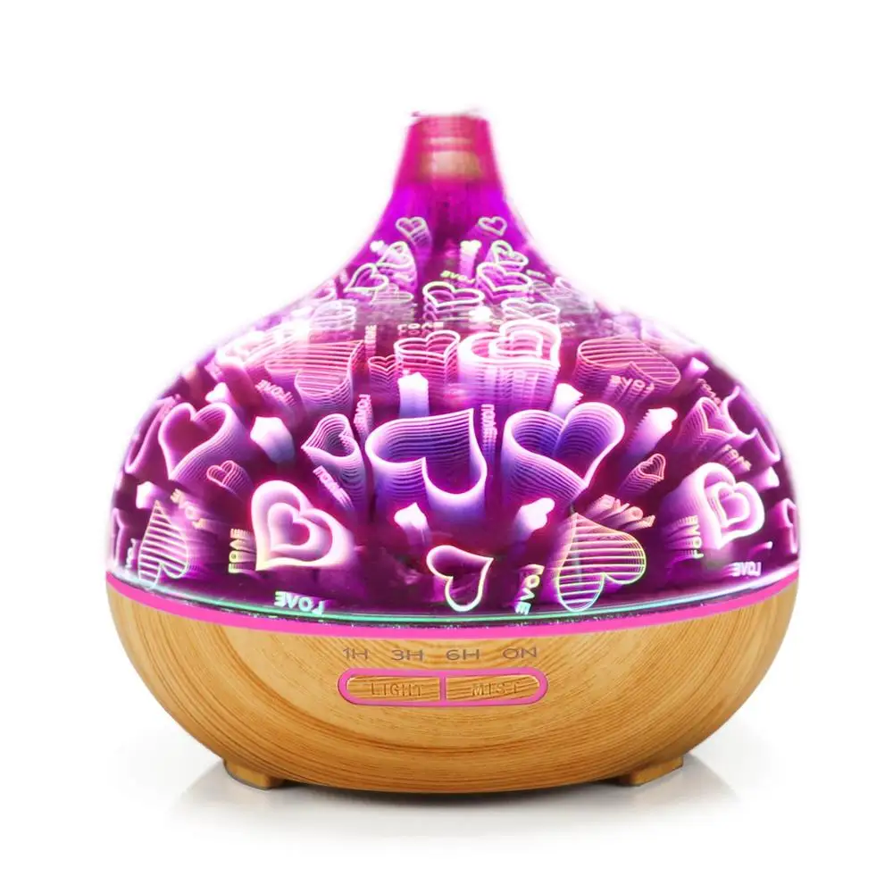 Aroma diffuser 400ML 400 мл Арома диффузор очиститель и увлажнитель воздуха древесины зерна диффузер эфирного масла 7 цветов ночник Тумана машина Fogger для дома - Цвет: Aroma diffuser 400ML