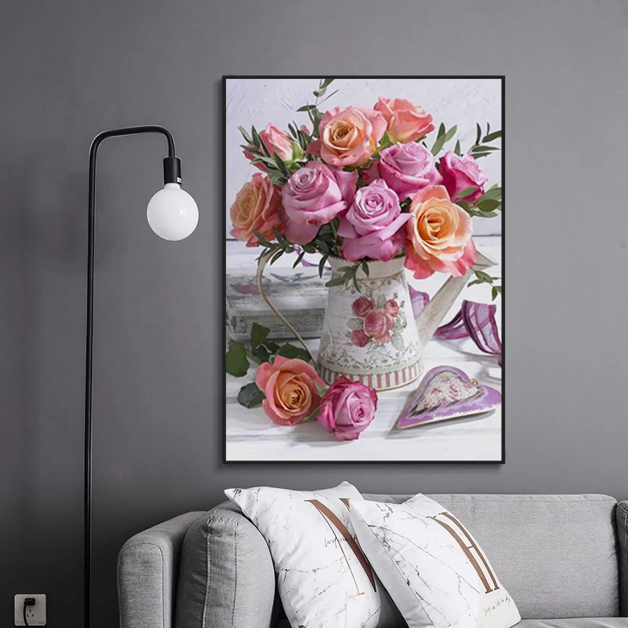 Fuyun 5D алмазная картина полная дрель розы Бриллиантовая мозаика распродажа круглая Стразы Алмазная Вышивка Цветы