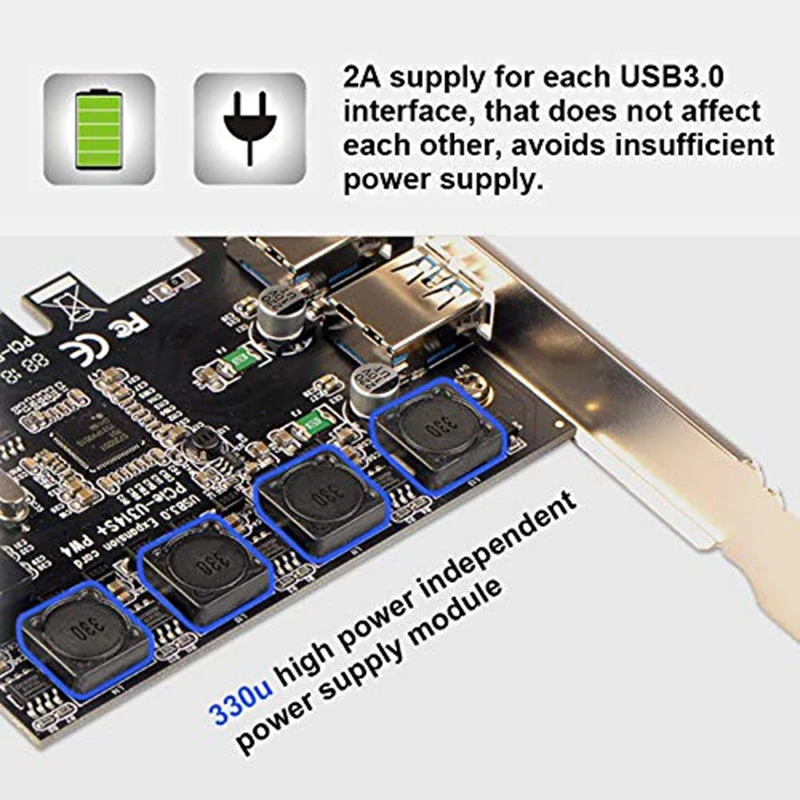 Pci-E к двойным Usb3.0 портам Плата расширения Pci Express адаптер Nec D720201 основной чип управления для настольных ПК с 19 Pin