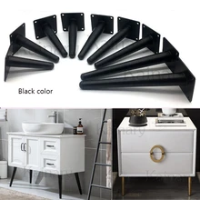 4 шт Черный Цвет мебели ножки стола, ножки стула, золотые косая конусные ножки шкафа 10 см/20 см/25 см/30 см/35 см