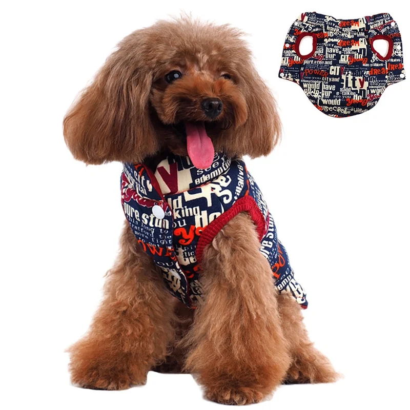

Fashion Pet Dog Cotton Clothes Double-sided Sleeveless Coat Letter Printed / Solid-colored For Winter