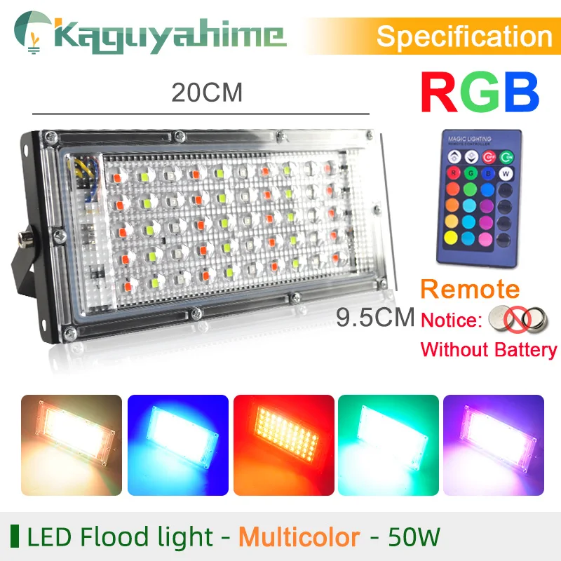 Kaguyahime LED Floodlight 50W 10W LED Spotlight 220V IP65 Waterproof Refletor Light Led Outdoor Flood Light Garden Street Lamp