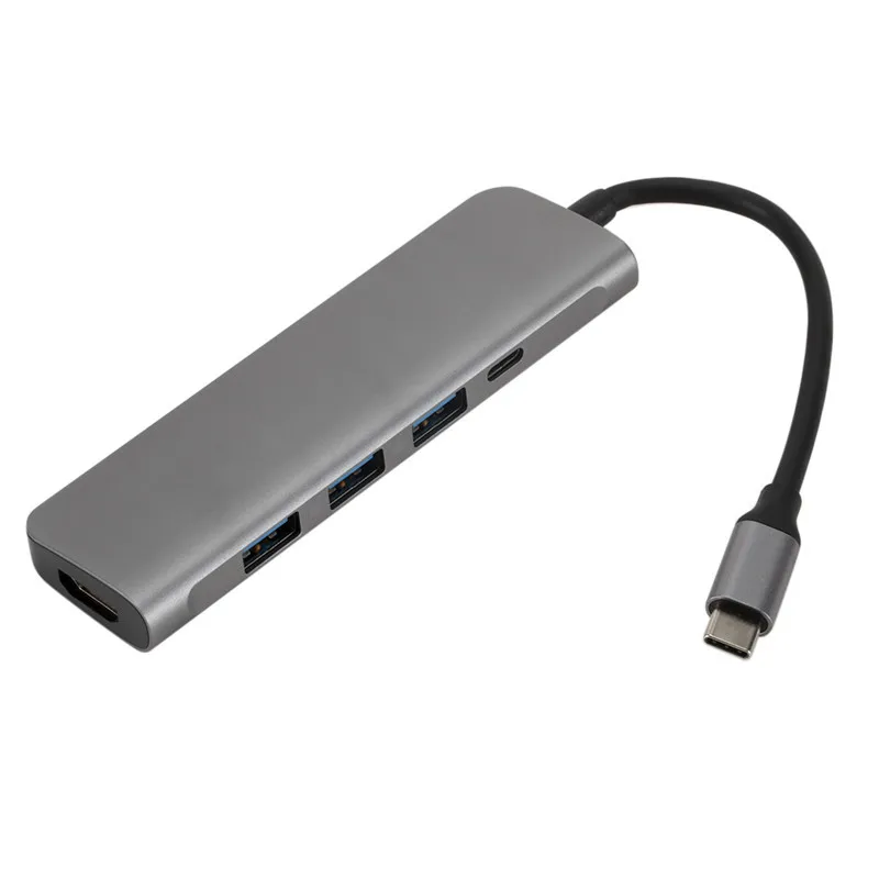 5 в 1 3 USB 3,0 type-C концентратор+ 4K видео Hdmi+ Pd питание от VGA адаптер Thunderbolt 3 PD конвертер Fr Macbook