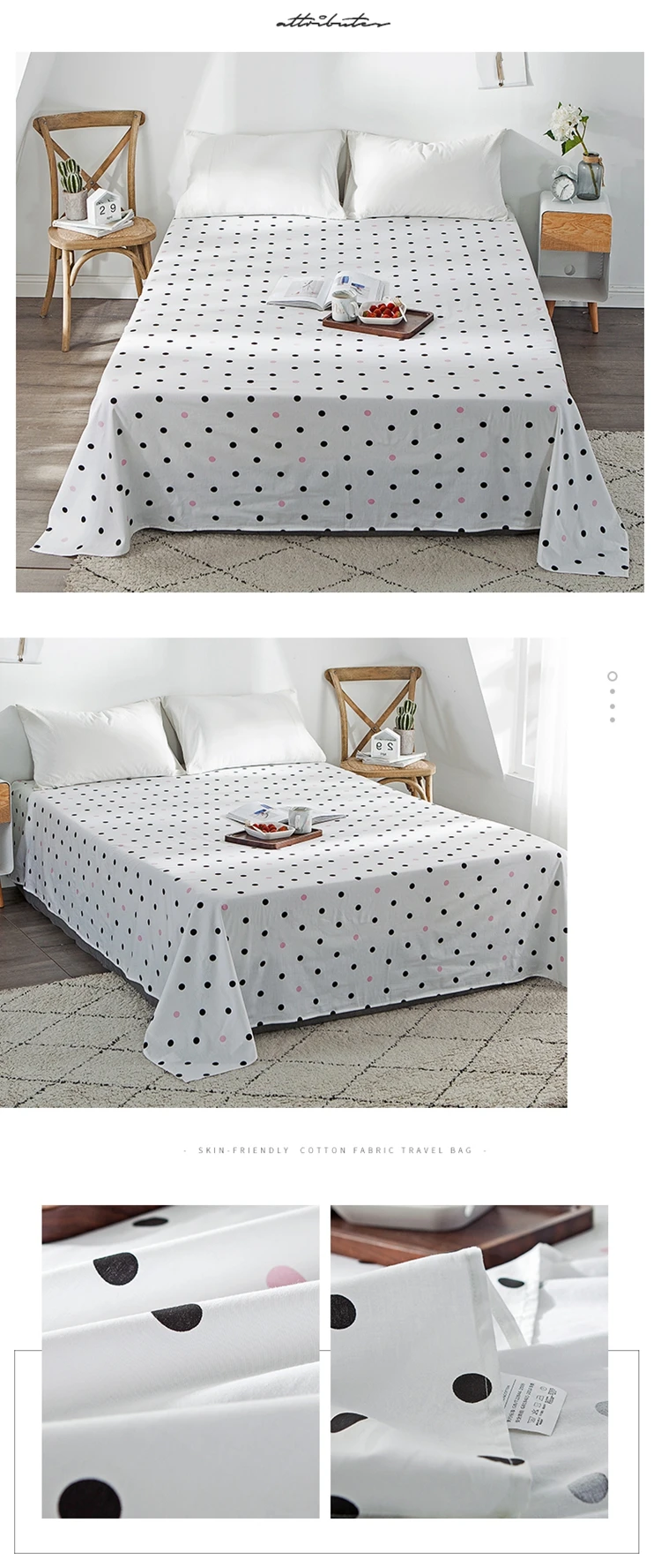1pc Cotton Printing Plaid Bedding Cover Cheap Full King Size Single Double Bed Comfortable Fitted Sheet