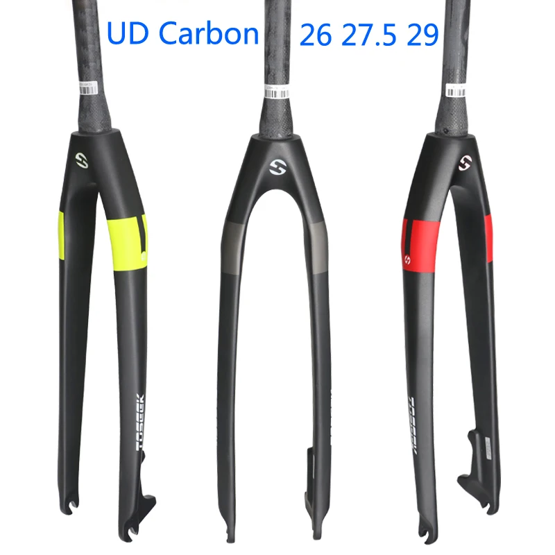Carbon Fork cone tube Bicycle 26 27.5 29er UD T800 Fiber Bike Road MTB suspension Front Forks | Спорт и развлечения