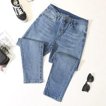 Джинсы размера плюс, женские штаны-шаровары, Женские Простые повседневные брюки с высокой талией, джинсы, модные леггинсы,, для девушек, Осень-зима